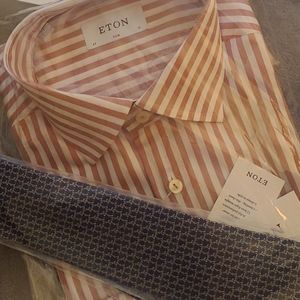 Eton dress shirt size 17 neck slim fit